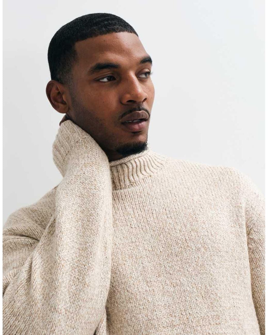 Abercrombie & Fitch Natural Knitted Mockneck Jumper for men