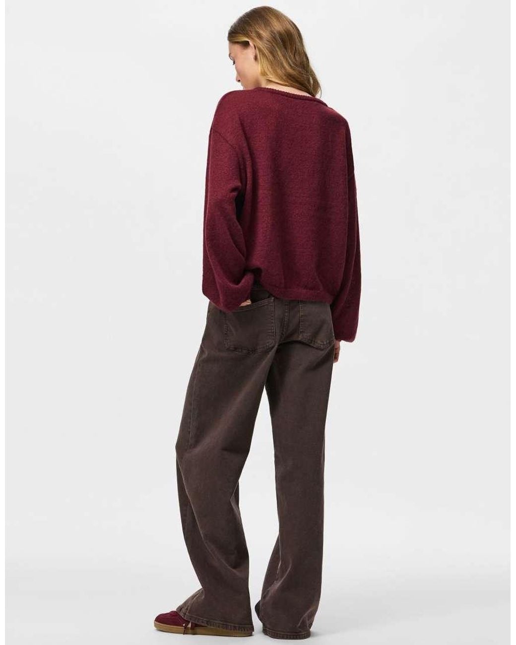 Pieces Red Knitted Jumper