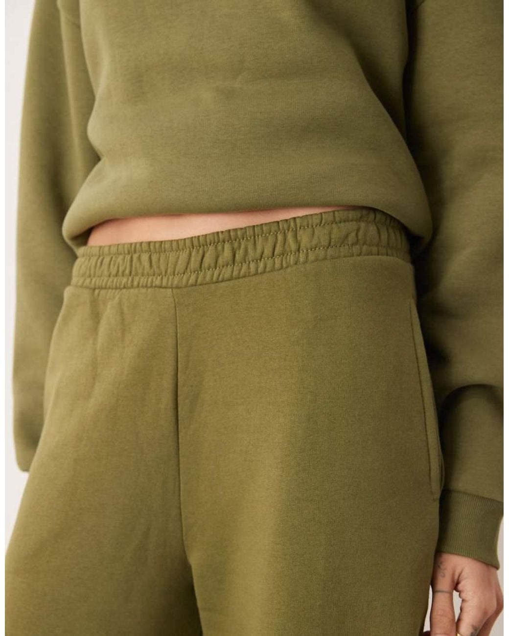 ASOS Green Asos Design Tall Barrel Leg Brushback jogger