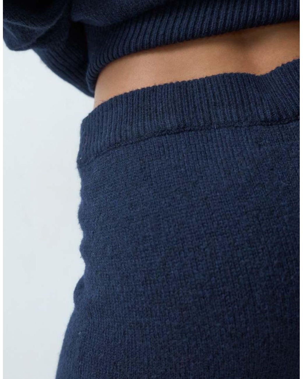 ASOS Blue Wide Leg Trouser Co-ord With Wool