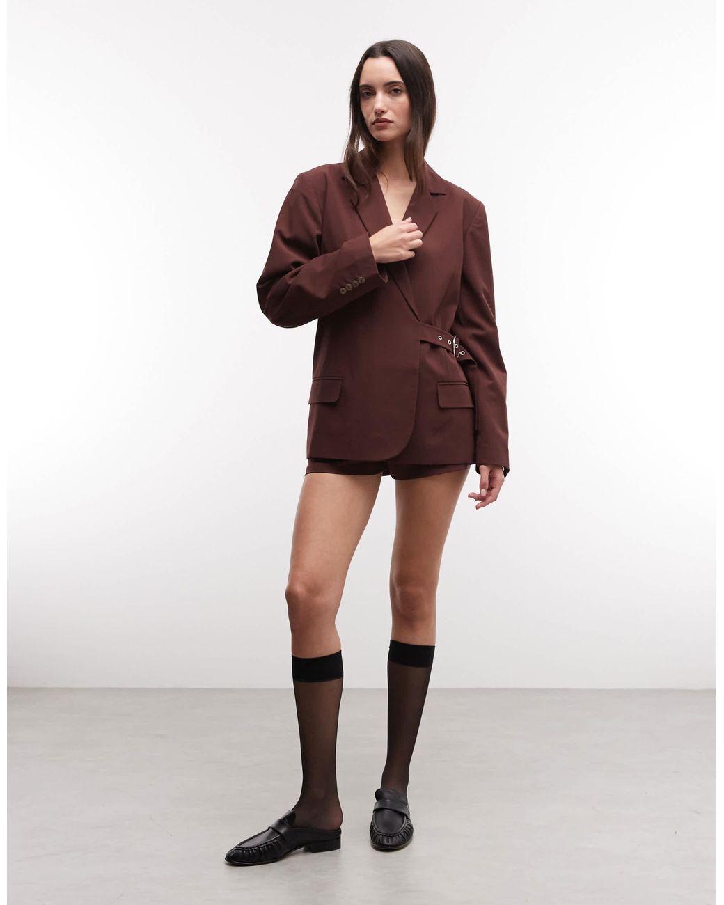 Collusion Purple Oversized Buckle Blazer