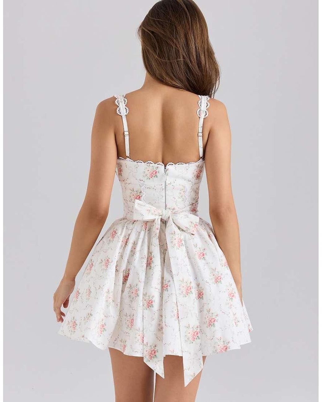 House Of Cb White Sade Stretch Cotton Mini Dress