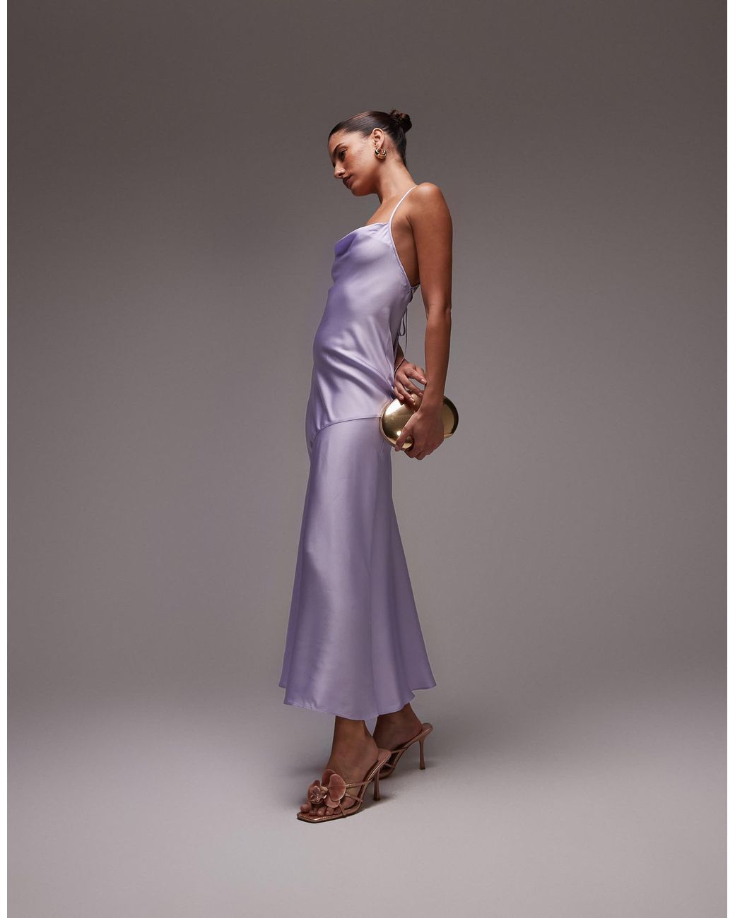 & Other Stories Maxi Cami Slip Dress With Low Back in Purple