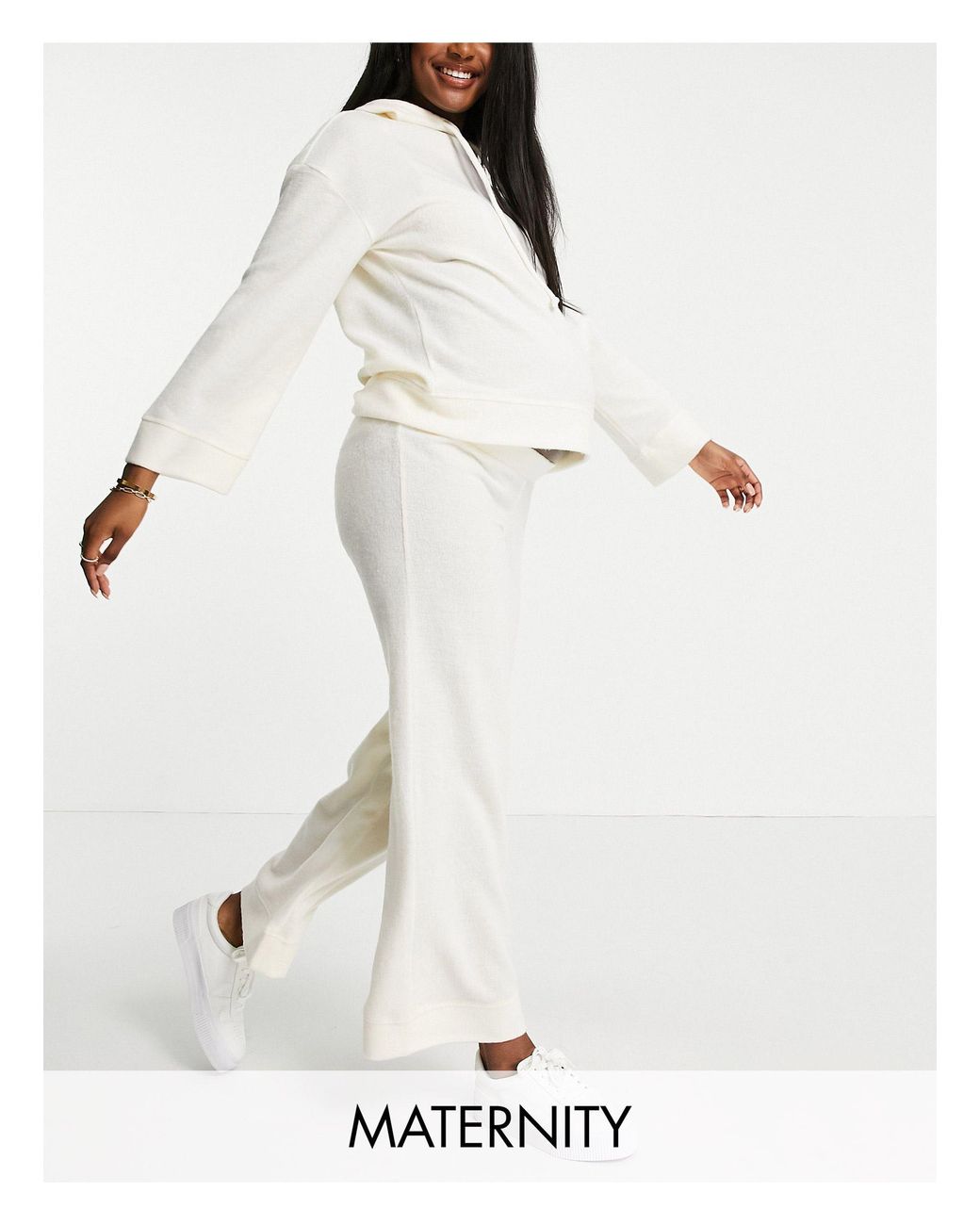 nike lounge wide leg pants in navy and white stripe