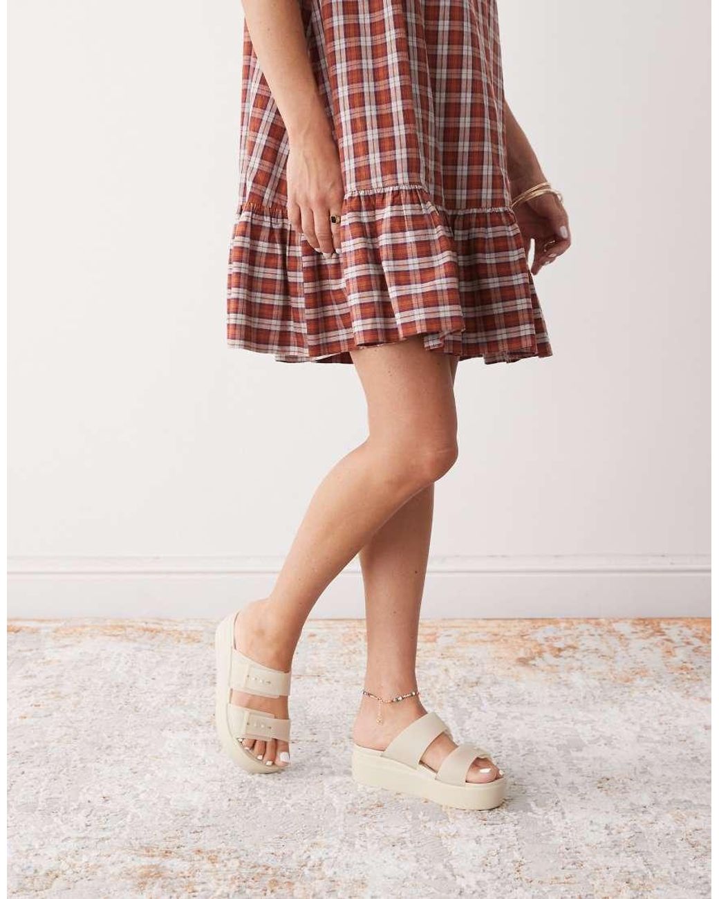CROCSTM Natural Brooklyn Buckle Low Wedge