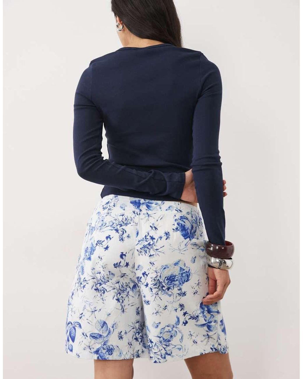 Vero Moda Blue Mid Rise Skort