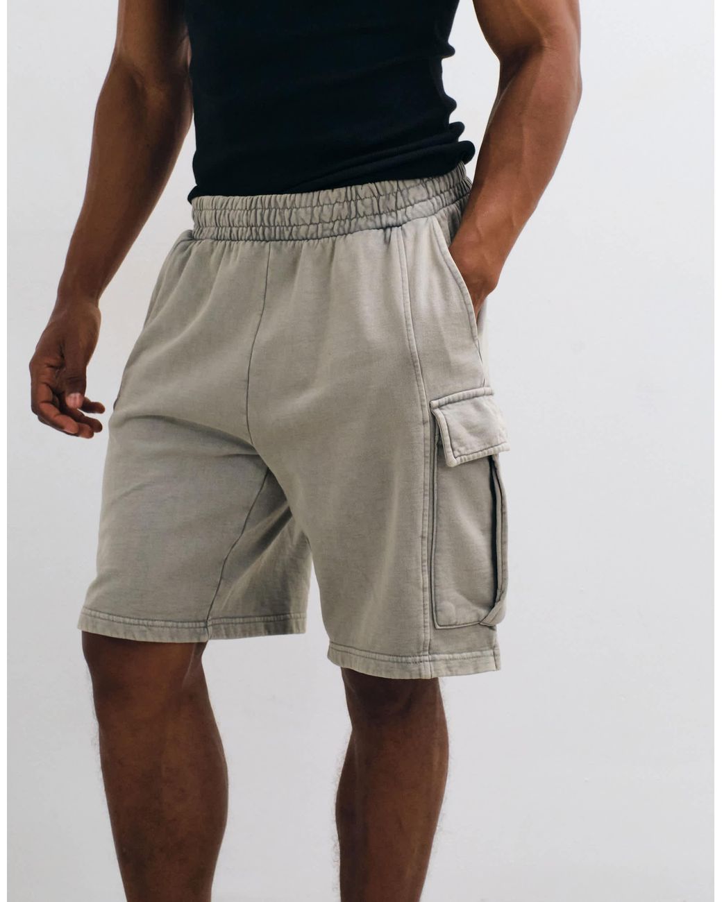 Only & Sons White Cargo Sweat Short for men
