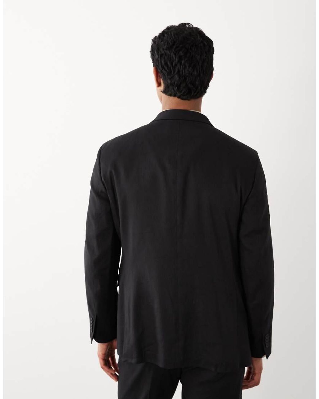 Mango Black Amalfi Linen Mix Blazer Co-ord for men