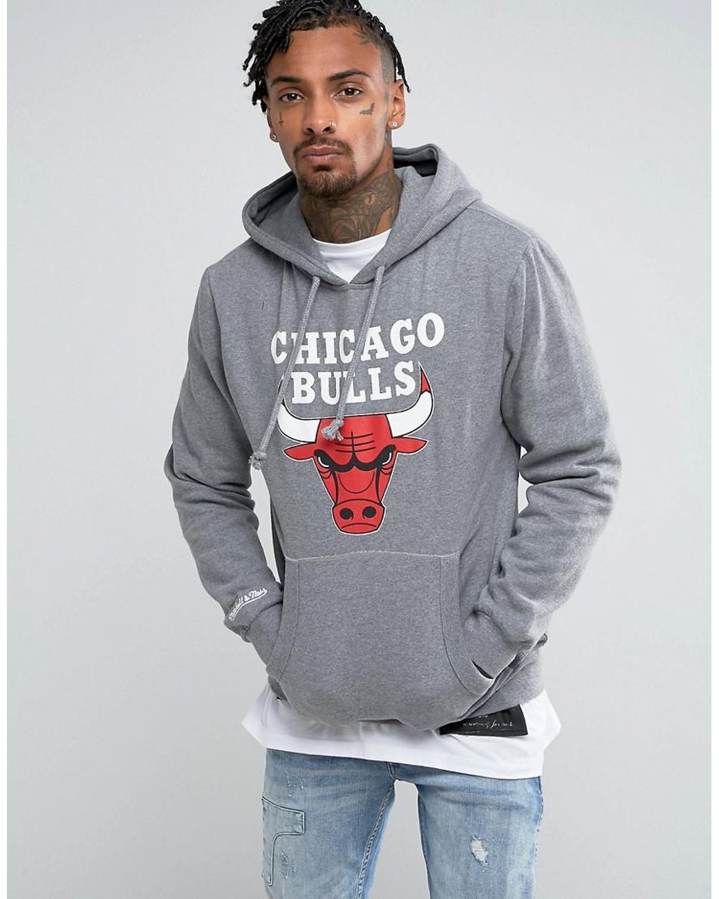 Mitchell & Ness Nba Chicago Bulls Hoodie in Grey for Men | Lyst Australia