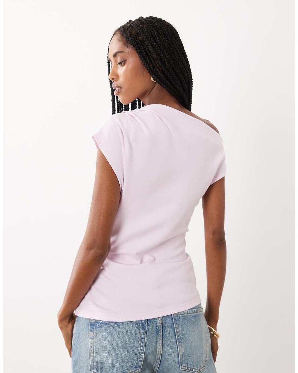 Mango White Asymmetric Sleeveless Top