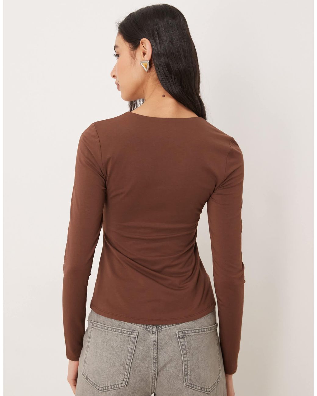 Abercrombie & Fitch Brown – langärmliges oberteil