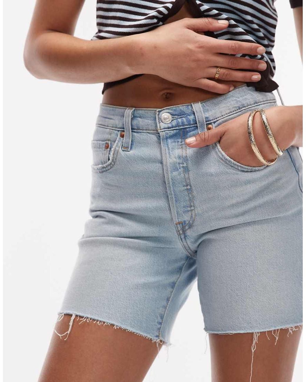 Levi's Blue 501 Mid Thigh Shorts