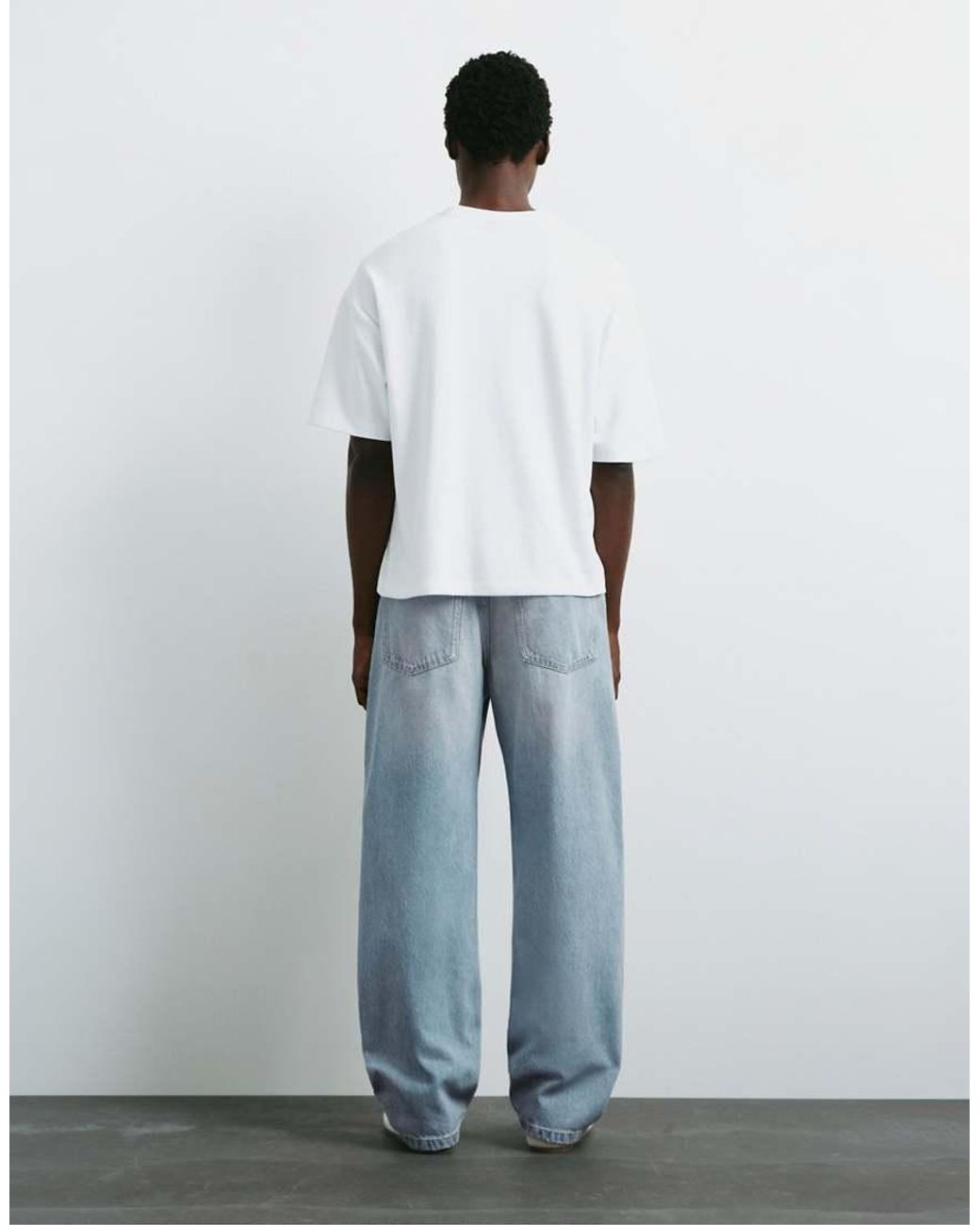Pull&Bear Blue baggy Jeans for men