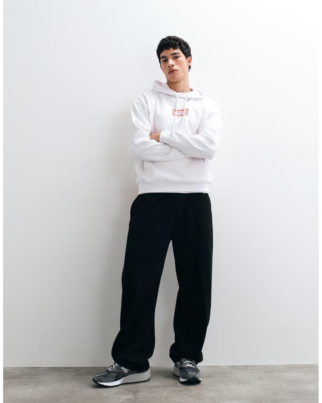 ASOS White Oversized Hoodie With Marvel Comic Print for men