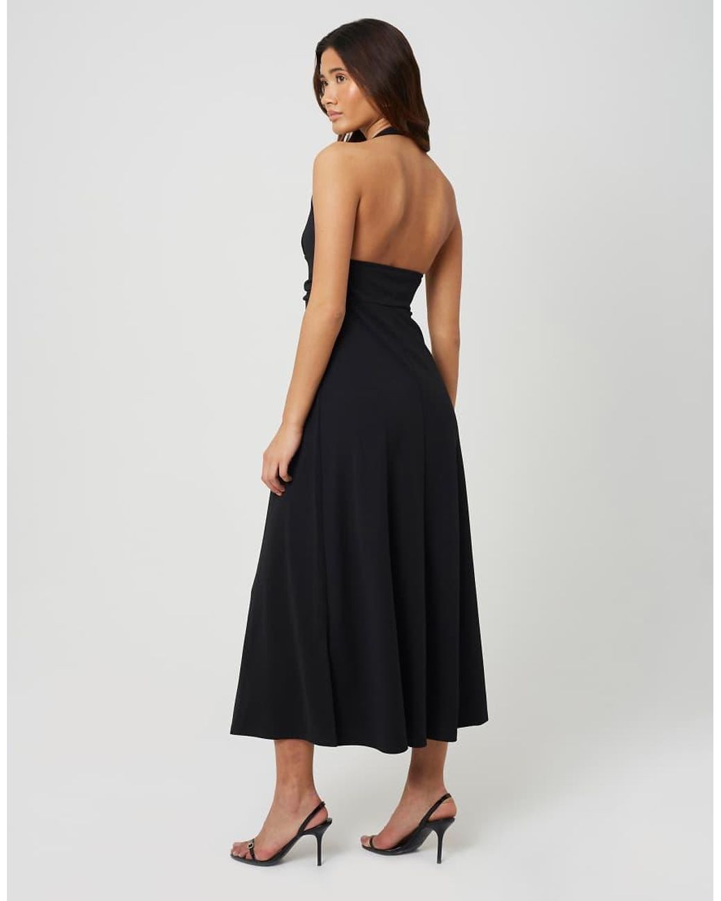 Brave Soul Black Jersey Halterneck Midi Dress