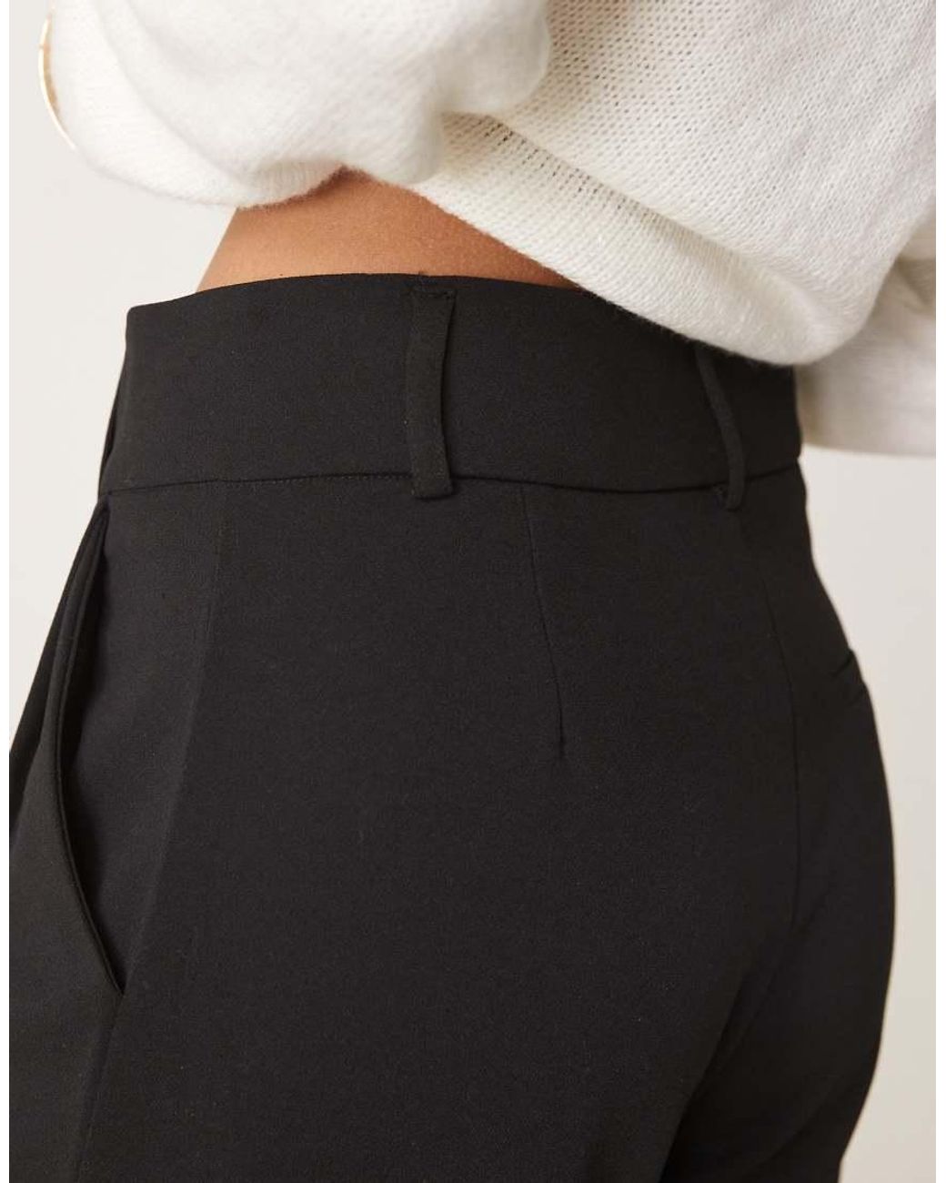 JDY Petite Black Wide Leg Tailored Trousers