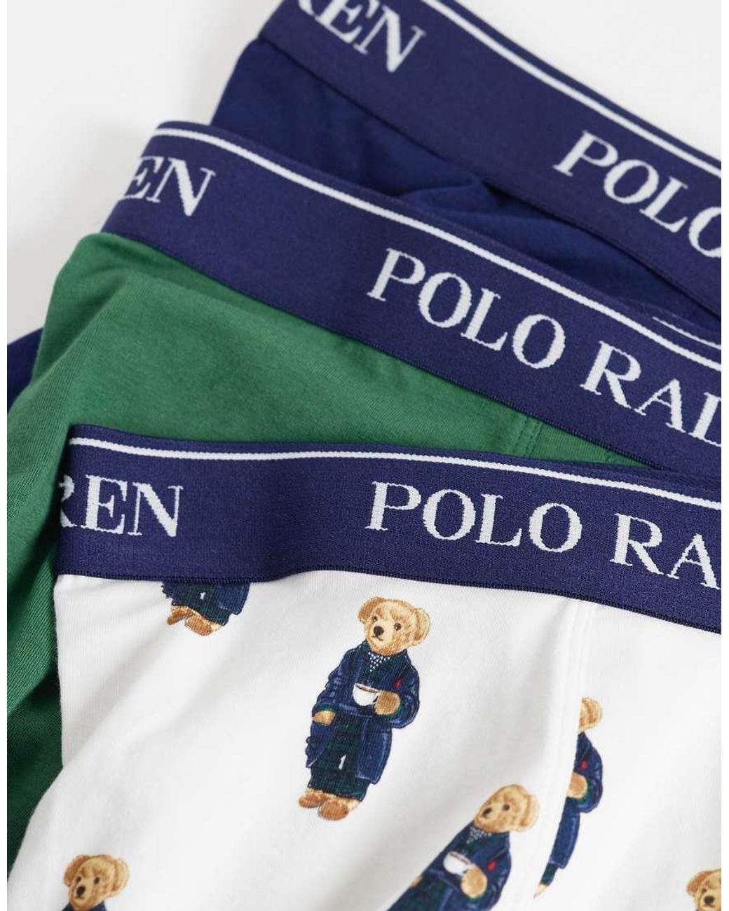 Polo Ralph Lauren Green 3 Pack Logo Waistband Trunks for men