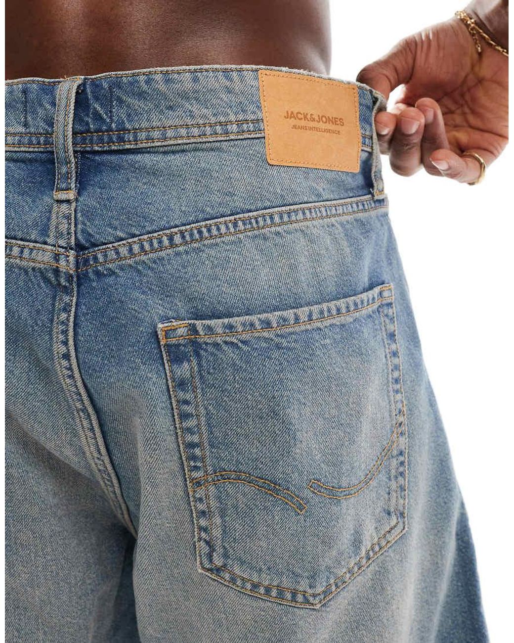 Jack & Jones Blue Alex baggy Fit Denim Jorts for men
