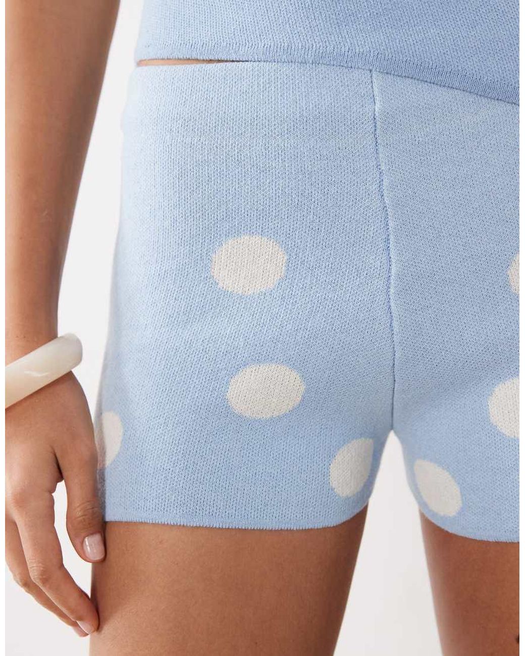 ASOS Blue Knit Asymmetric Shorts