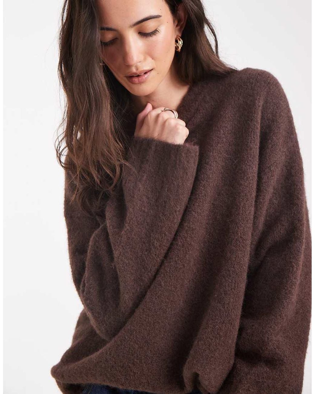 Pieces Blue Oversized Wool Blend Knitted Jumper