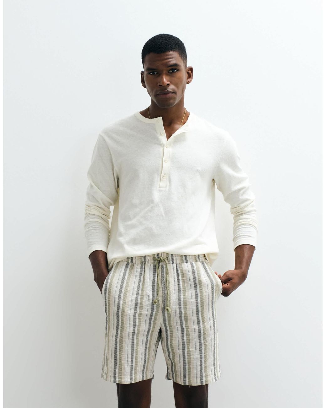 Short rayé avec cordon Only & Sons pour homme en coloris White