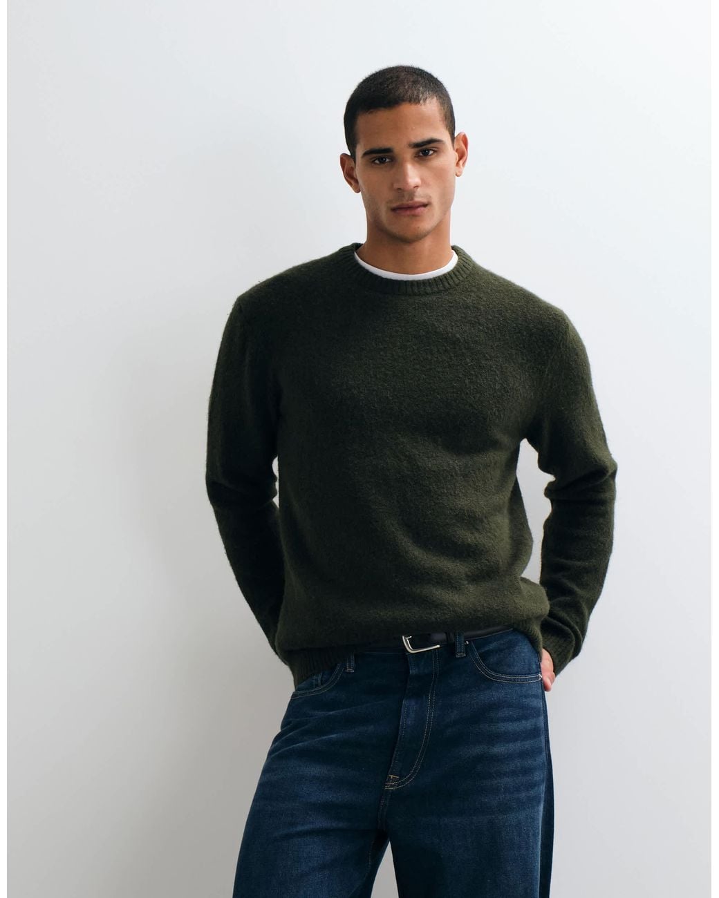 Jack & Jones Premium flauschiger strickpullover in Black für Herren