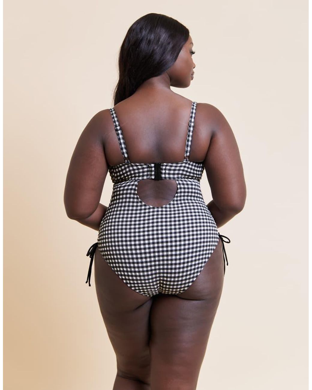 Curvy Kate Black Holiday Gingham Non Wired Swimsuit