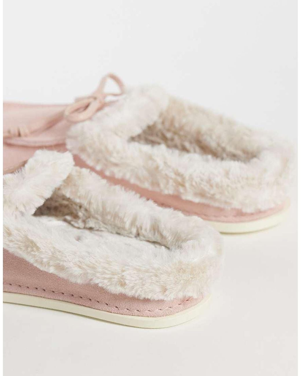 Lacoste Natural Aubrey Mule Fleece Lined Suede Slipper