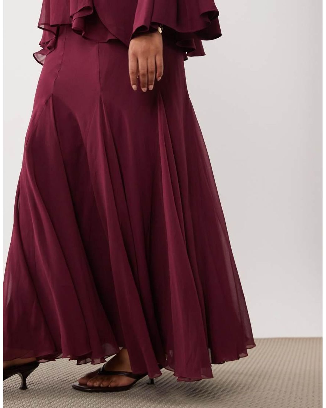 ASOS Red Asos Design Curve Full Volume Cape Maxi Dress With Godets
