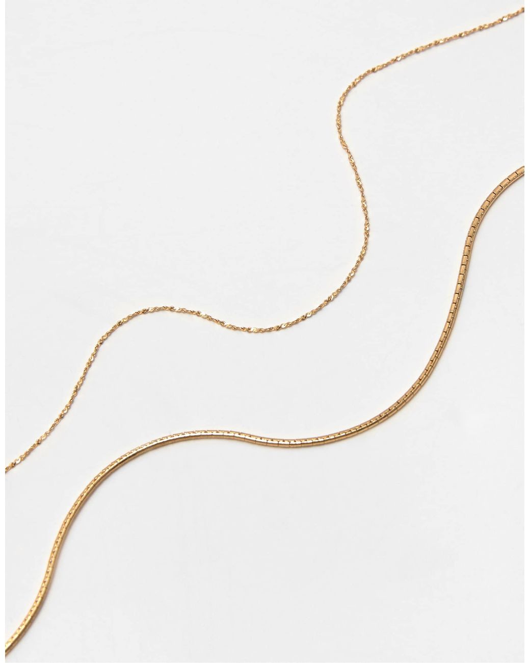 Pull&Bear White – 2er-pack basic-halsketten