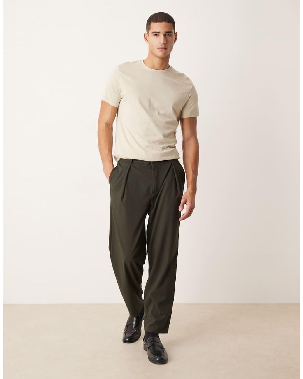 ASOS Natural Premium Supima Cotton Regular Fit T- Shirt for men