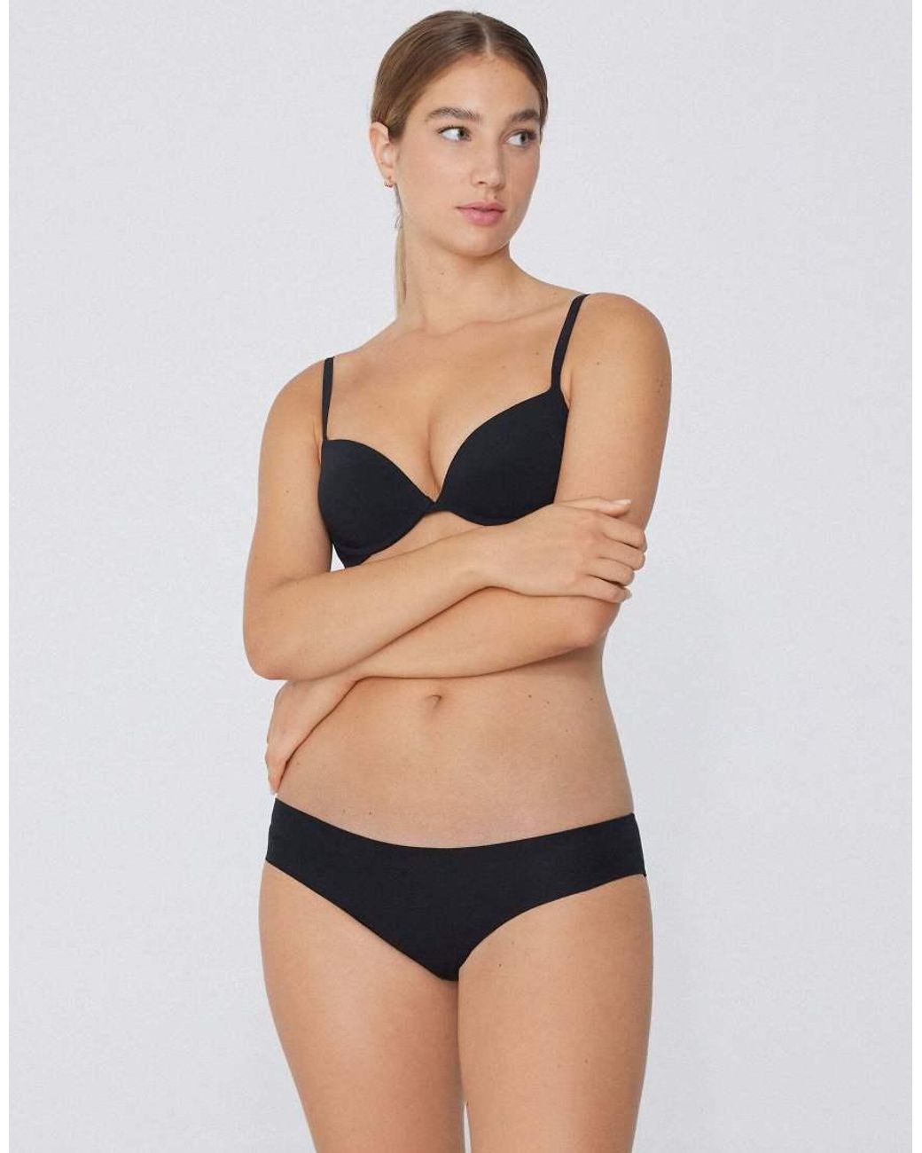 Tezenis Black Seamless Cotton Knickers