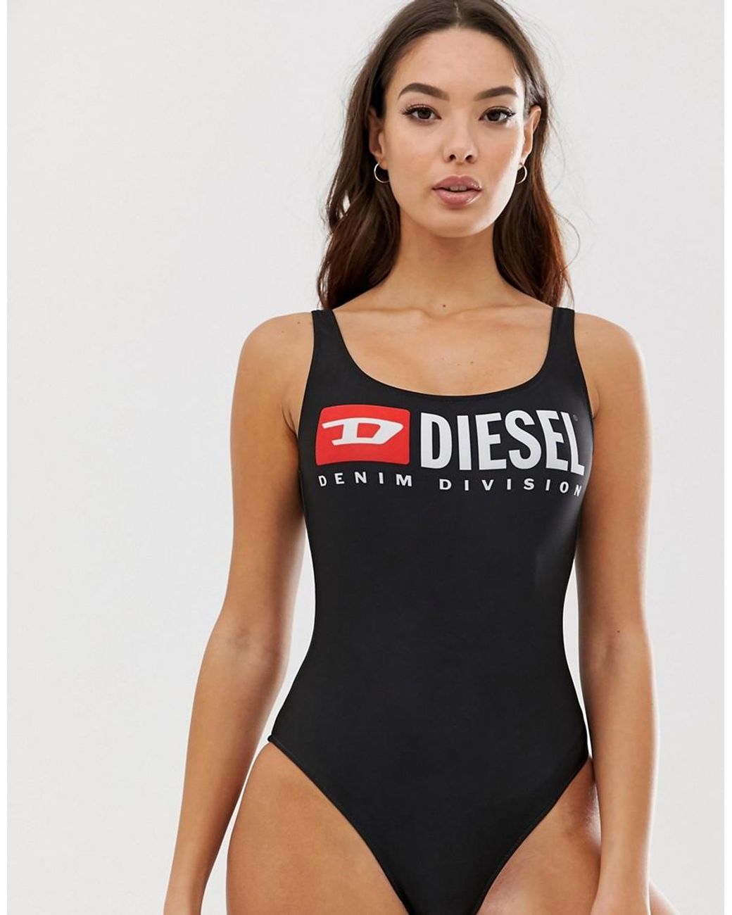 DIESEL Division Logo Swimsuit in Black | Lyst Canada