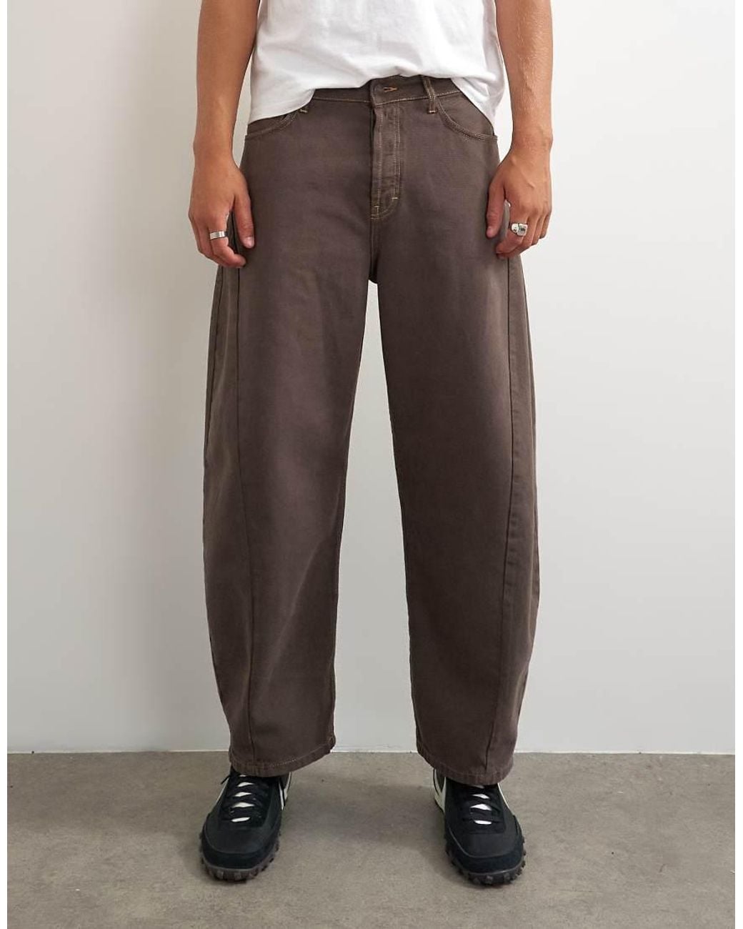 Topman White Rigid Barrel Fit Jean for men