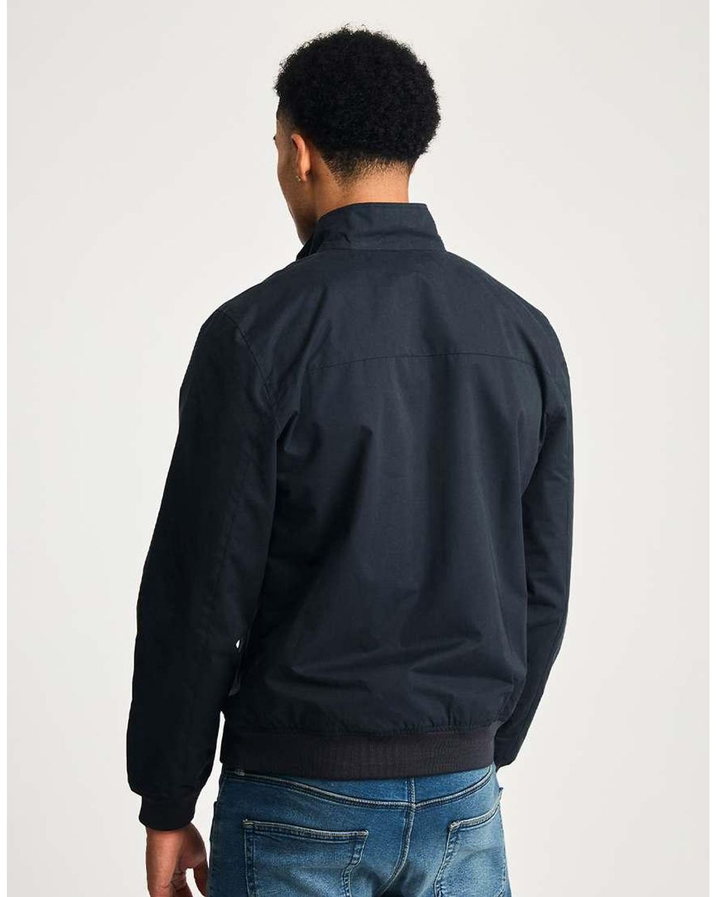 French Connection Blue Funnel Neck Harrington Jacket for men