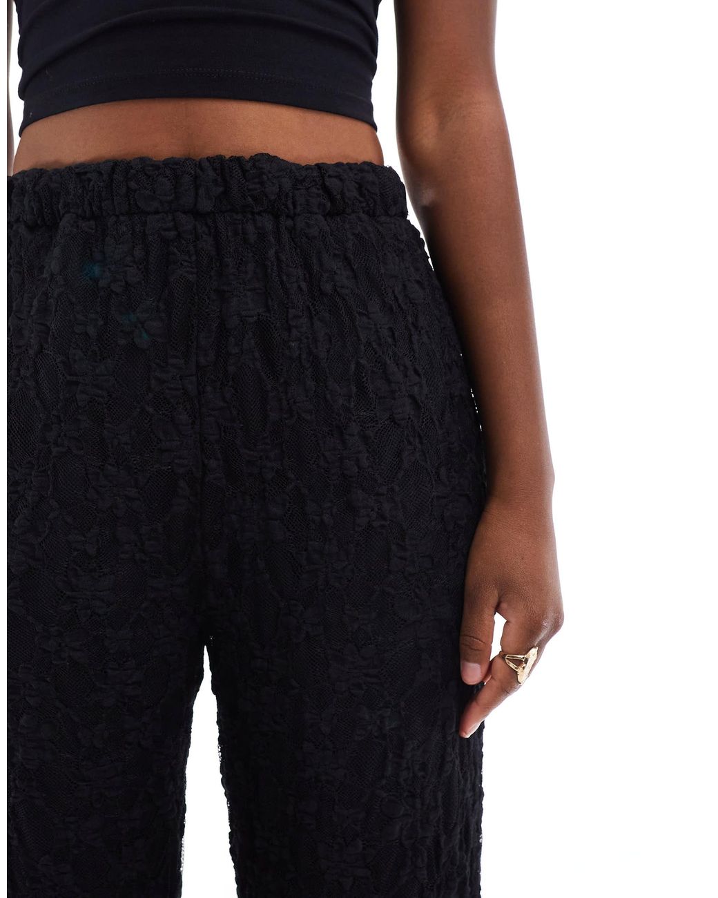 Threadbare Blue Thredbare Wide Leg Lace Pants
