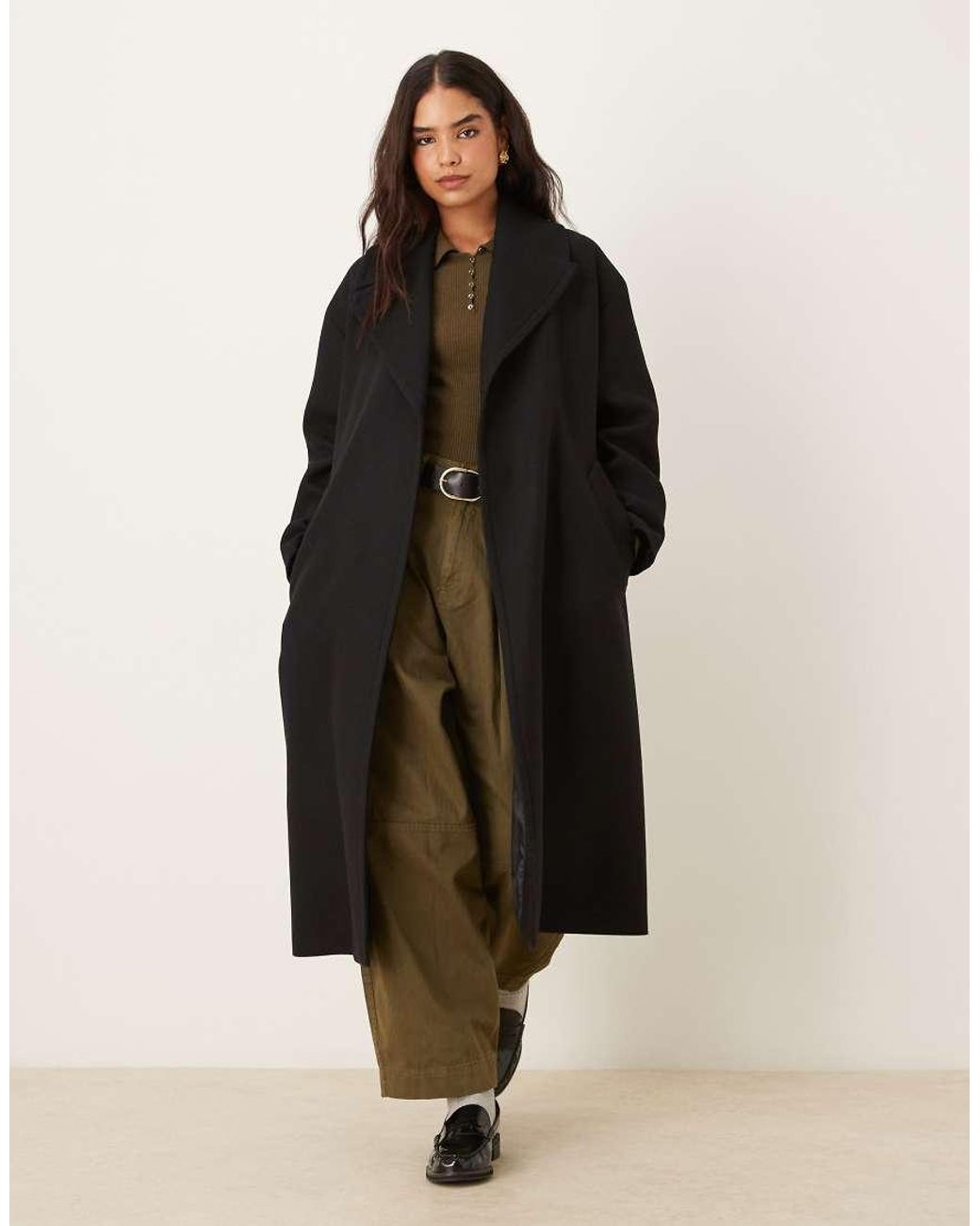 Mango Black Tailored Tie-waist Coat