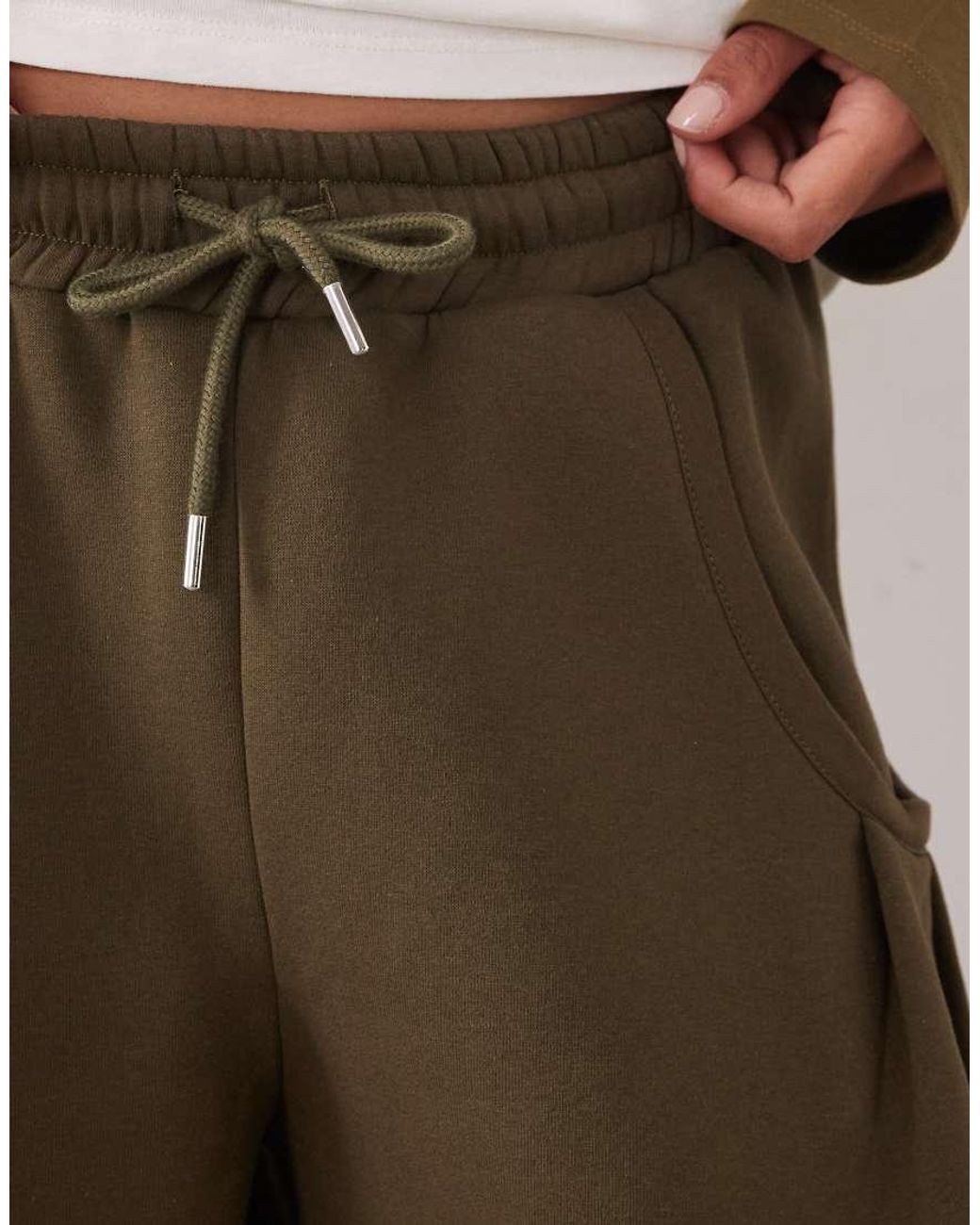 ASOS Natural Pleat Detail Barrel Leg joggers