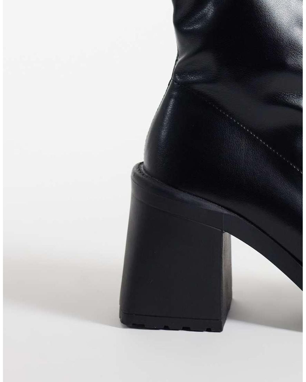 Raid Wide Fit Black Riona Block Heeled Ankle Boots