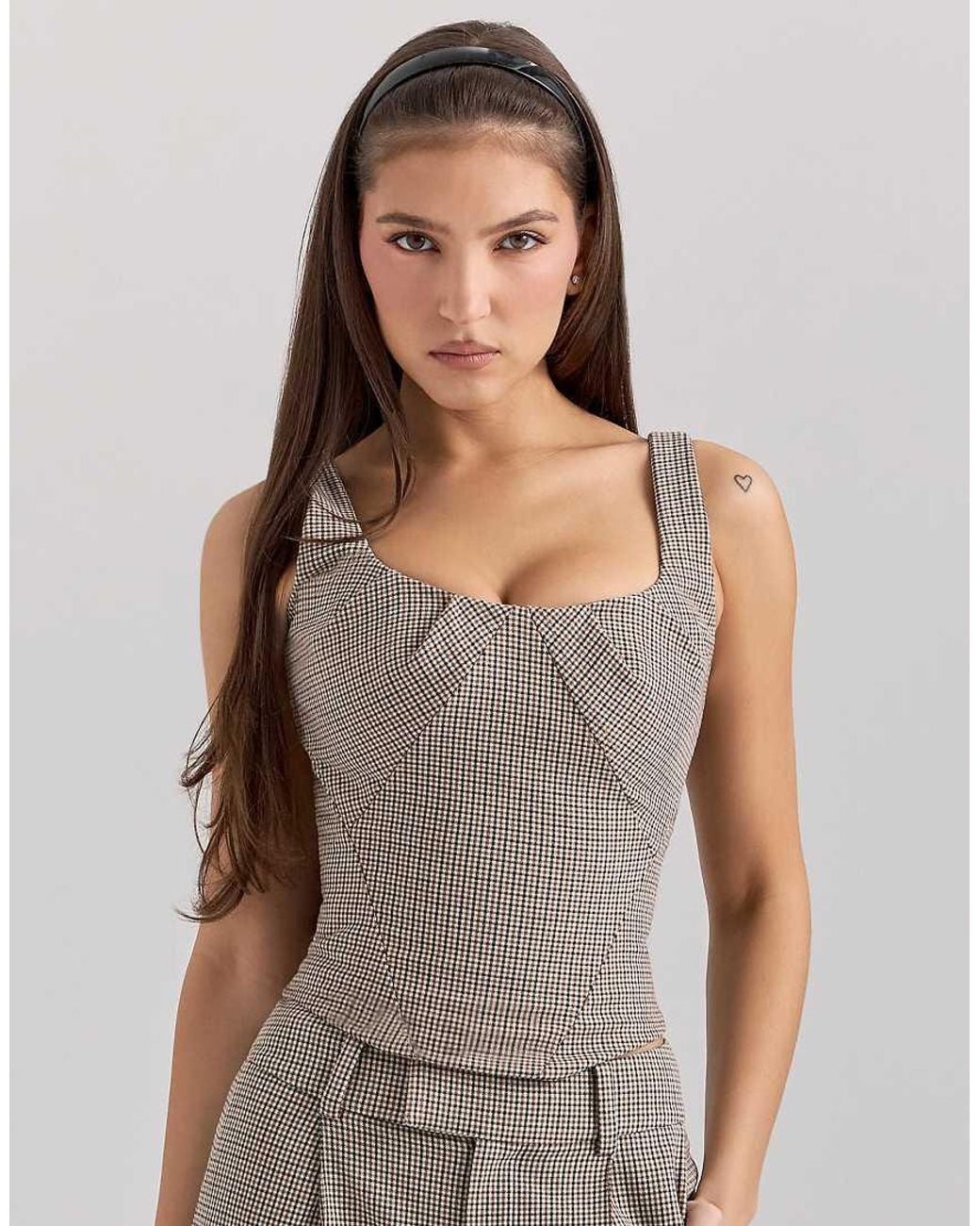 House Of Cb Gray Selma Corset Top