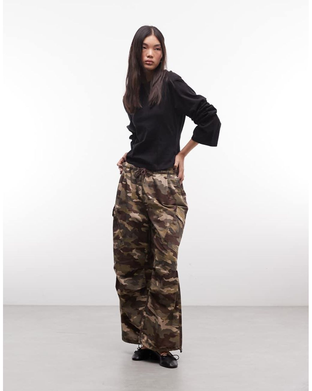 Monki Black Contour Seam Long Sleeve Top