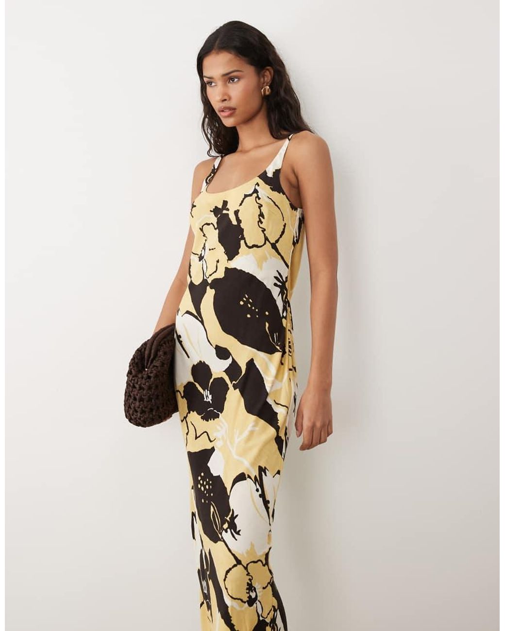 ASOS Metallic Scoop Neck Maxi Column Dress