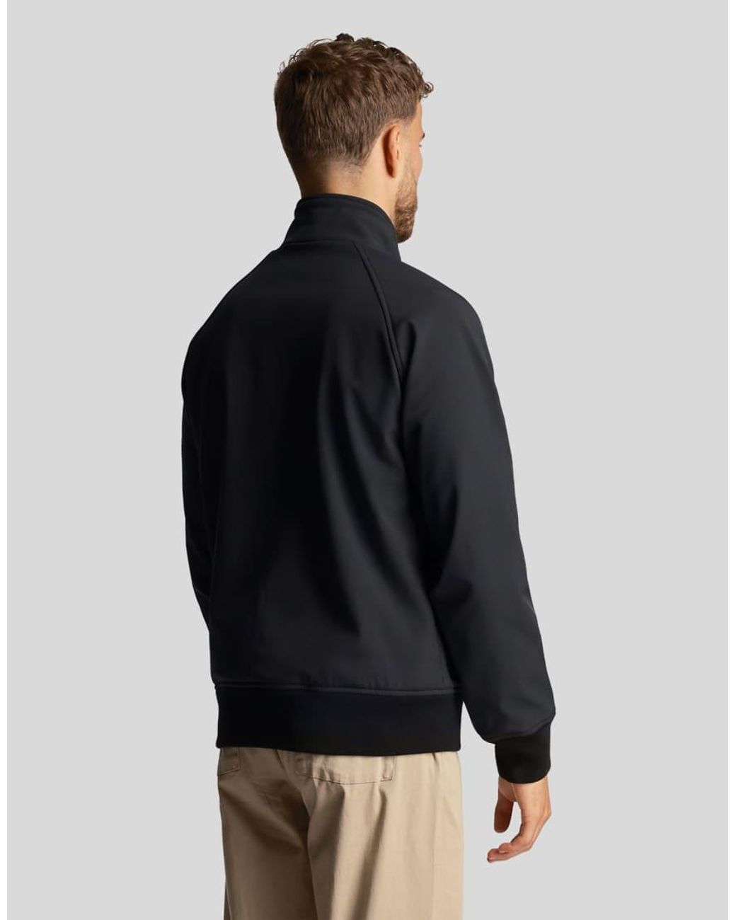 Lyle & Scott Black Mid Jackets Softshell Harrington Jacket for men