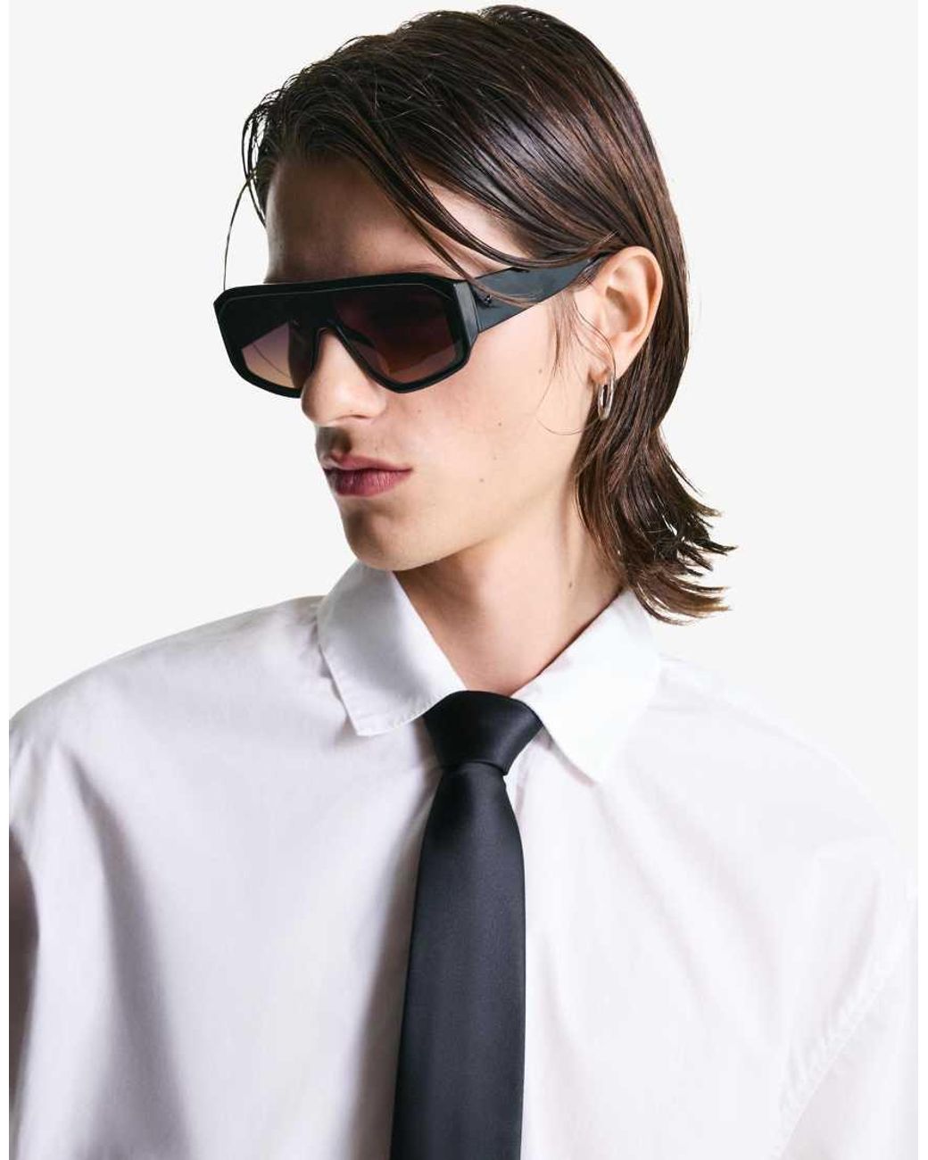 Bershka White Plain Tie for men