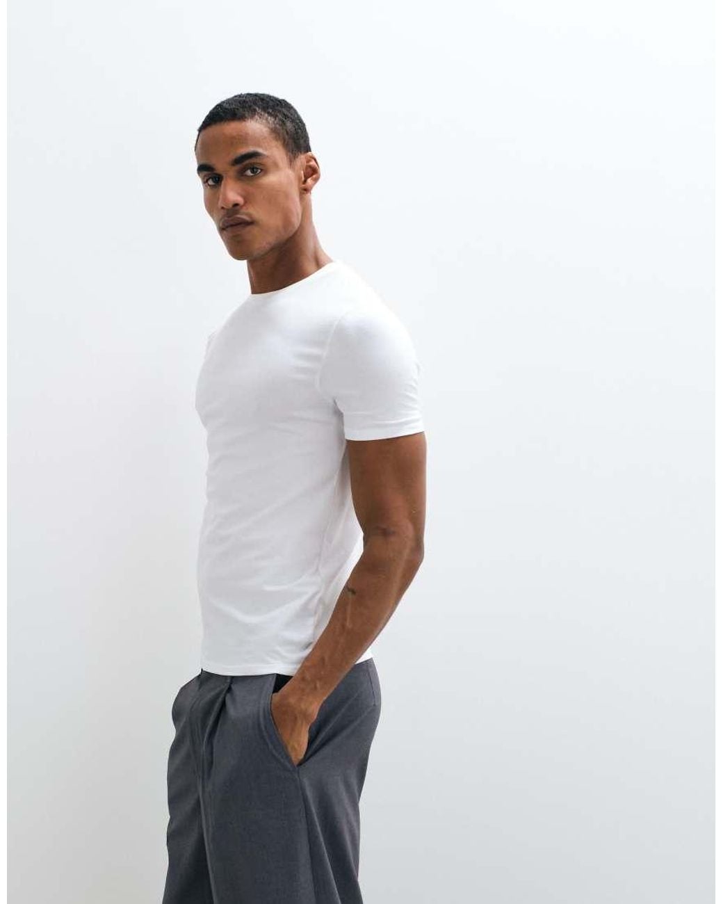 ASOS Natural 2 Pack Muscle Fit T-shirt for men