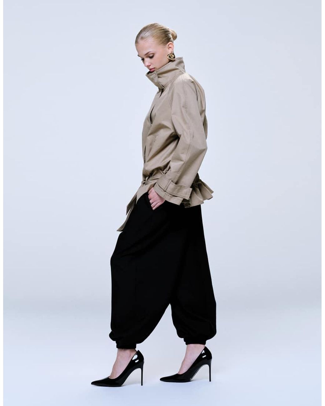Jdy White Mid Waist Balloon Trousers