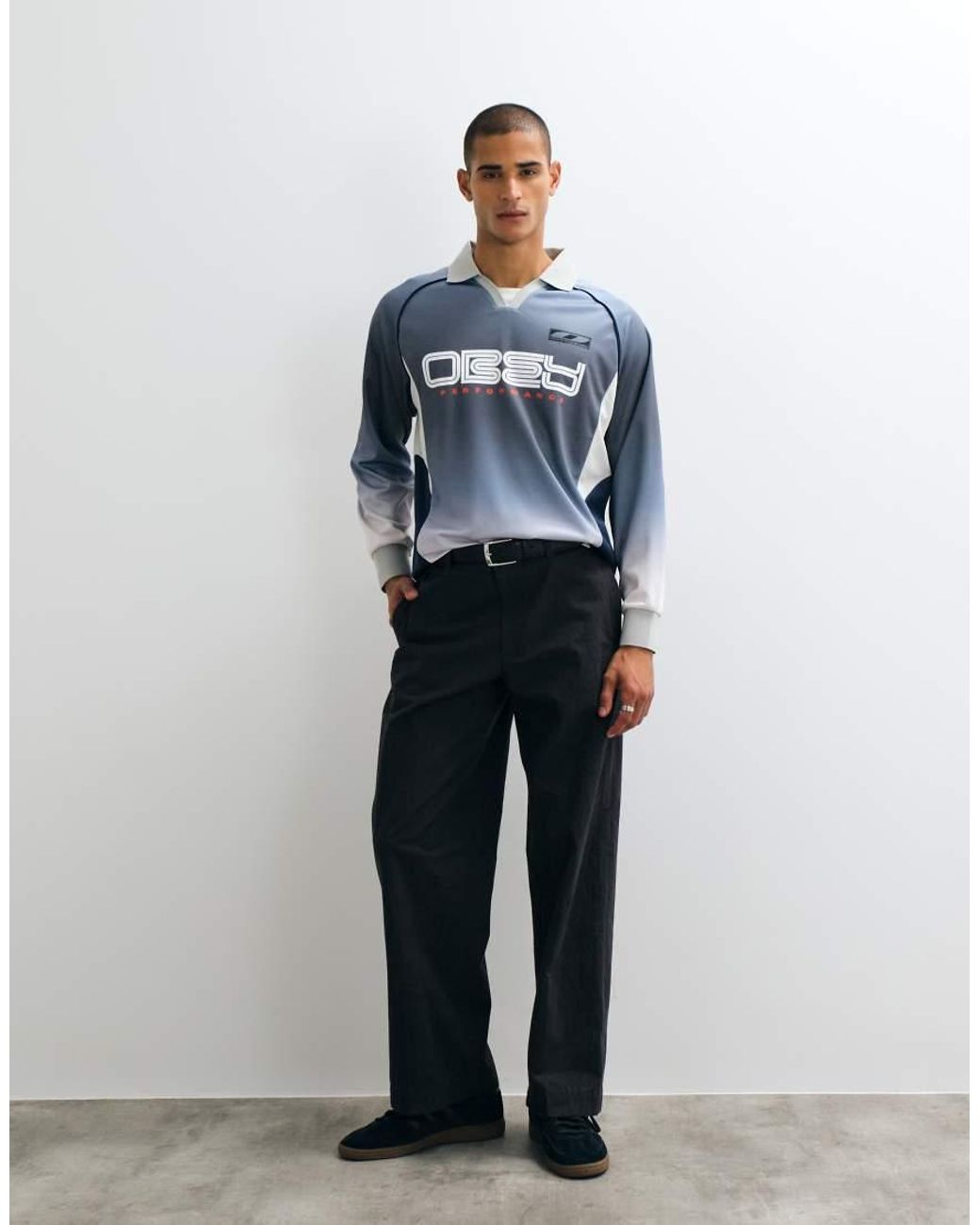 Obey Blue Spectrum '89 Collared Sports Jersey for men