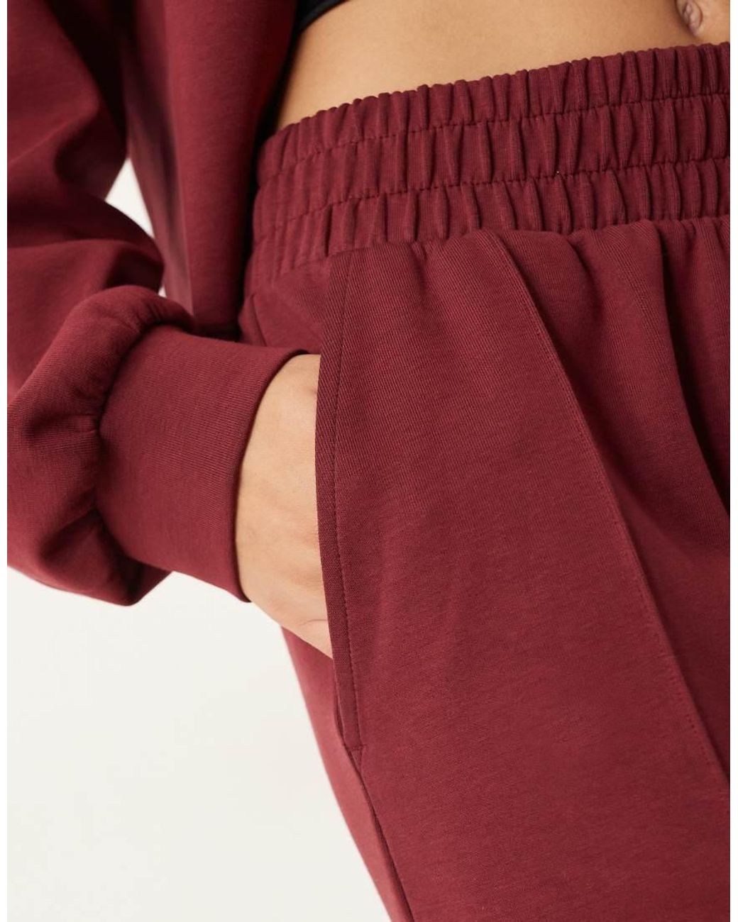 ASOS Red Interlock Wide Leg Trouser