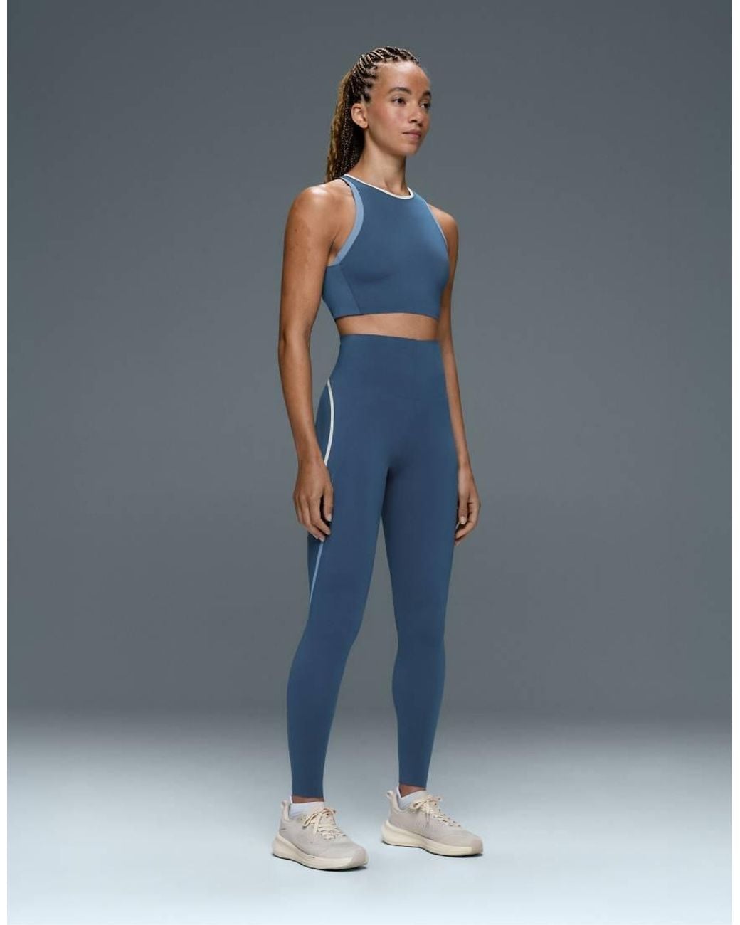 Oysho Blue High-rise Compressive Core-control Ankle-length leggings