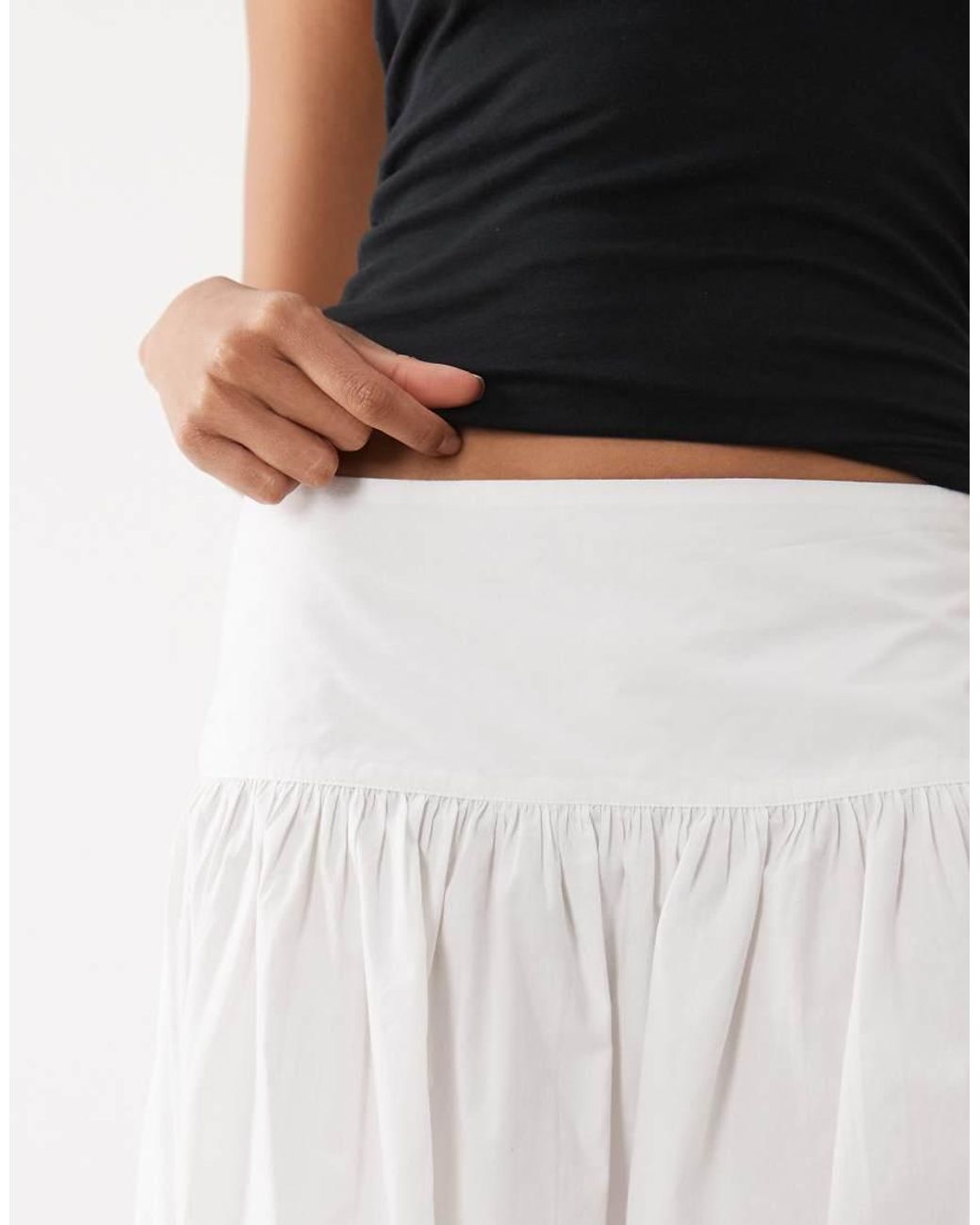 Gina Tricot White Pure Cotton Broderie Maxi Skirt